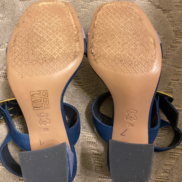 Tory Burch Palermo blue suede two tone strappy sandals - size 7 👡 - Picture 7 of 11